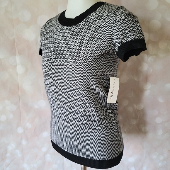 Maison Jules Ribbed Ringer Short Sleeve Sweater - Picture 11 of 14